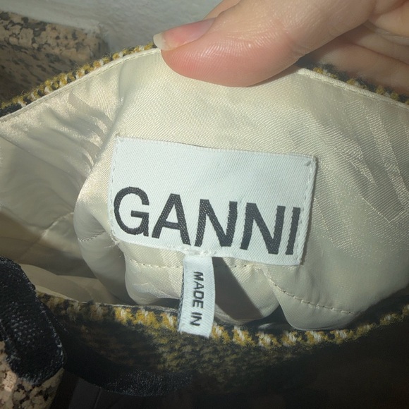 Ganni Houndstooth Mini Dress with Black Bow Straps - Picture 6 of 11